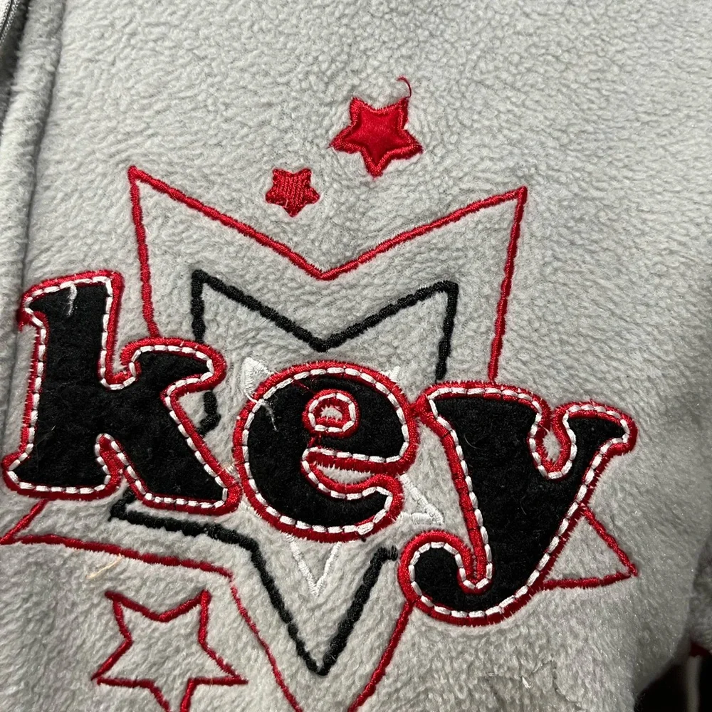 Mickey Mouse Wonderful World of Disney Gray & Red Fleece Full Zip Hoodie…‎